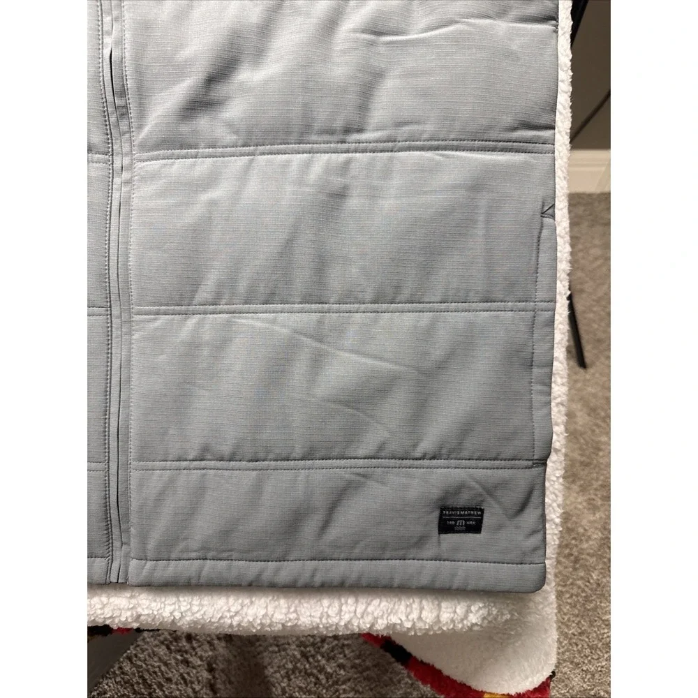 Travis Mathew Cold Bay Vest Quilted Men XL Shade Gray NWT Farmers Insurance Logo